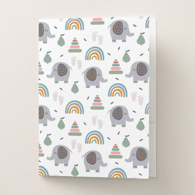 Cute Baby Toy Pattern Pocket Folder (Front)