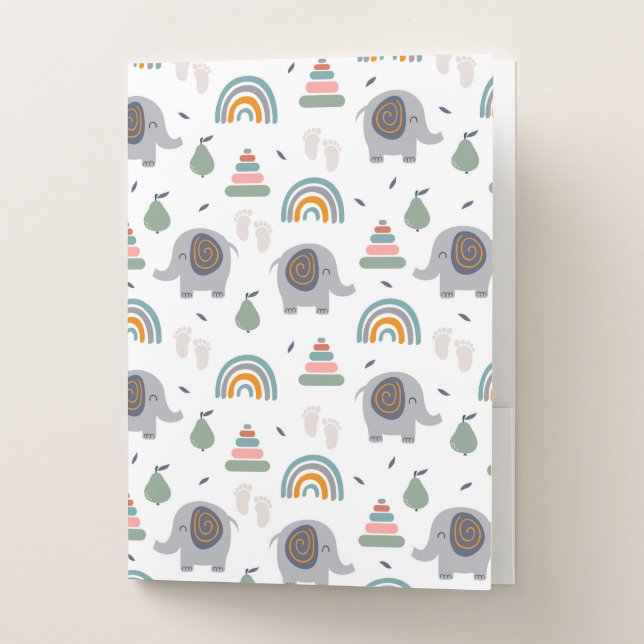 Cute Baby Toy Pattern Pocket Folder (Front)