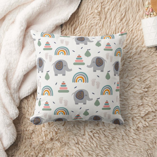 Cute Baby Toy Pattern Throw Pillow (Blanket)