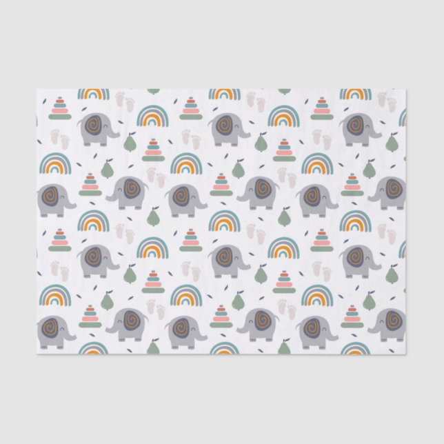 Cute Baby Toy Pattern Tissue Paper (Front)