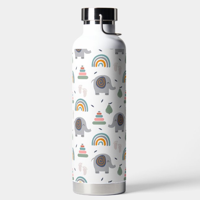 Cute Baby Toy Pattern Water Bottle (Left)