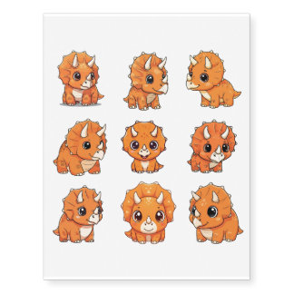 Cute Baby Triceratops Dinosaur Tattoos