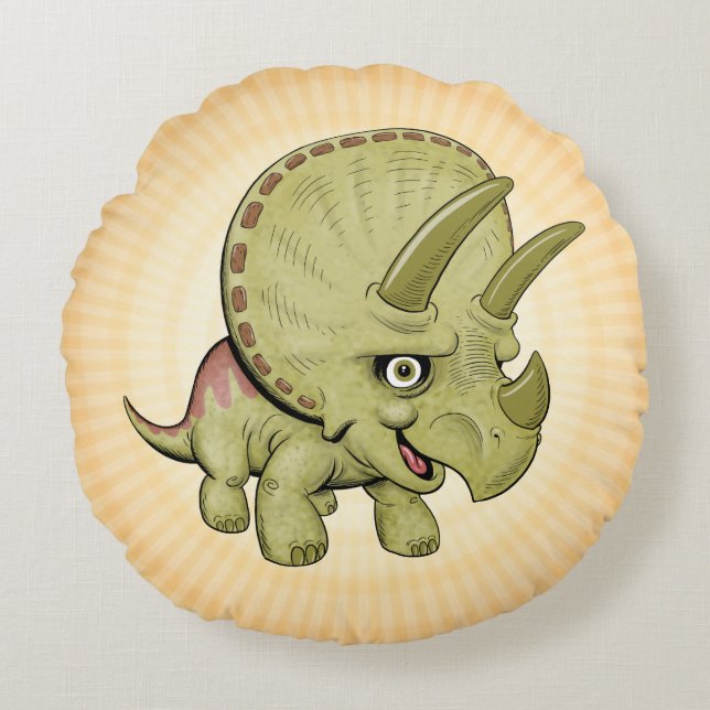 Cute Baby Triceratops Pillow (Front)