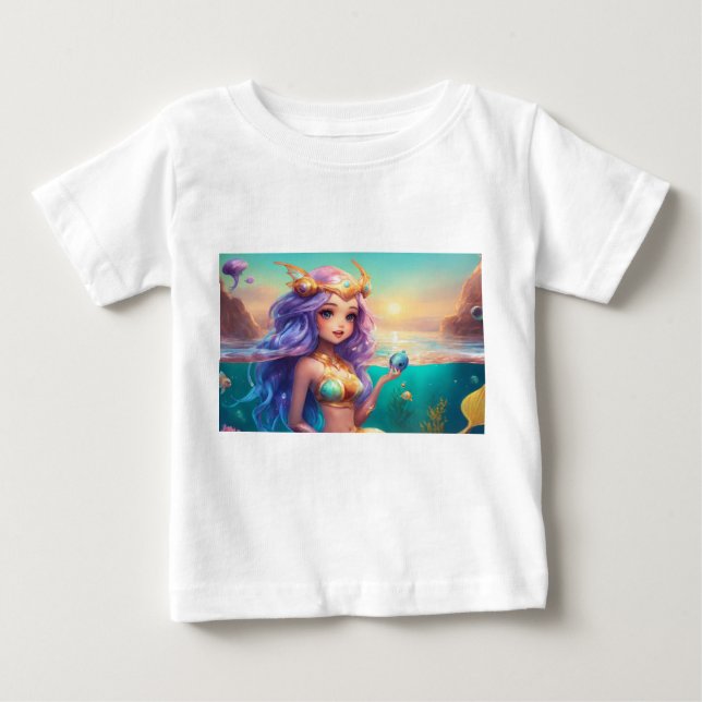 Cute baby tshirt with beautiful picture of mermaid (Front)