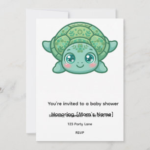 Cute Baby Turtle Baby Shower Invitation