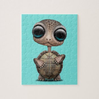 Cute Baby Turtle Jigsaw Puzzle by crazycreatures at Zazzle