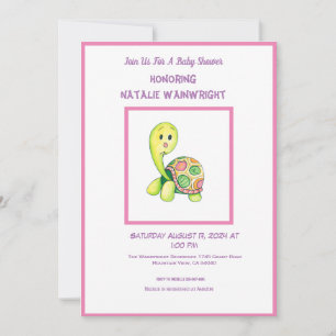 Cute Baby Turtle Shower Invitation