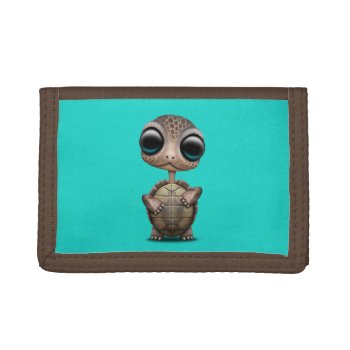 Cute Baby Turtle Trifold Wallet by crazycreatures at Zazzle