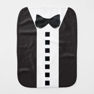 Cute Baby Tuxedo 🎩 Minimalist Elegant Burp Cloth
