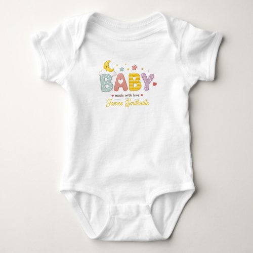 Cute Baby Typography Made With Love Bodysuit
