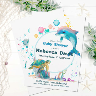 Cute baby underwater invitation