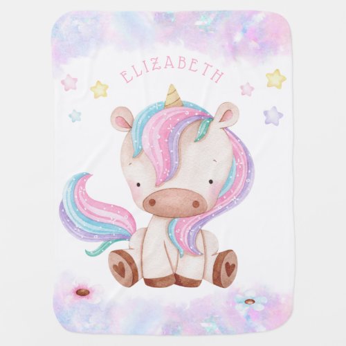 Cute Baby Unicorn Baby Blanket