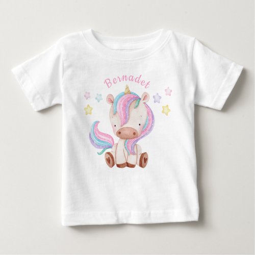 Cute Baby Unicorn Birthday Baby T_Shirt