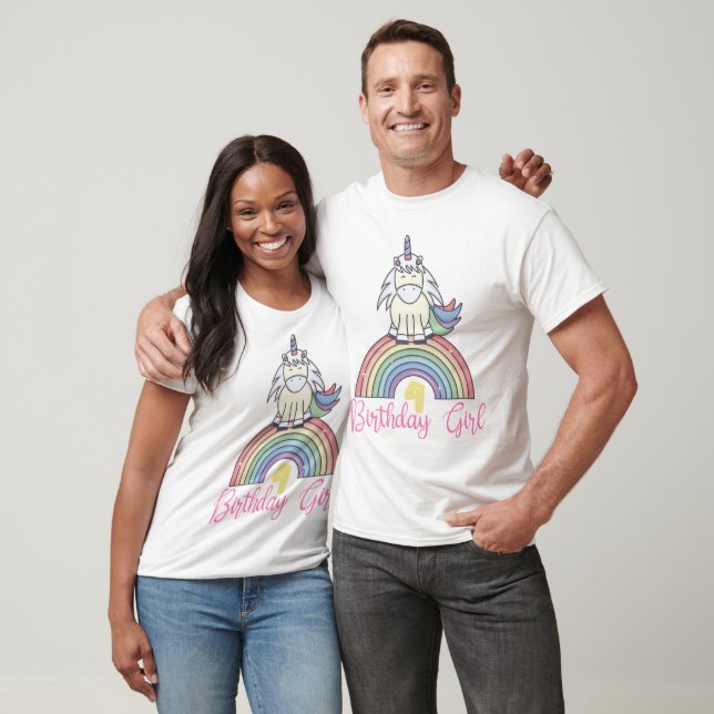 Cute Baby Unicorn - Birthday Girl T-Shirt (Unisex)