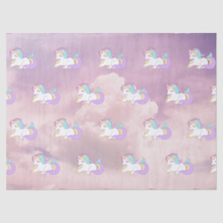 Cute Baby Unicorn Clouds Dream Party Pink/Purple Tissue Paper