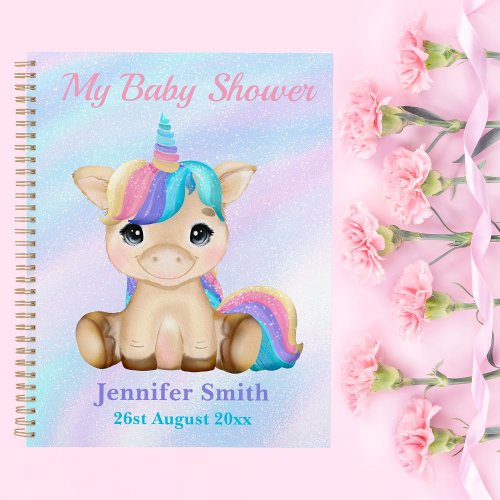 Cute Baby Unicorn Customize Baby Shower  Memories Planner