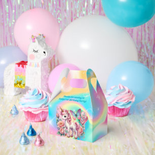 Cute baby unicorn first Birthday customizable Favor Boxes