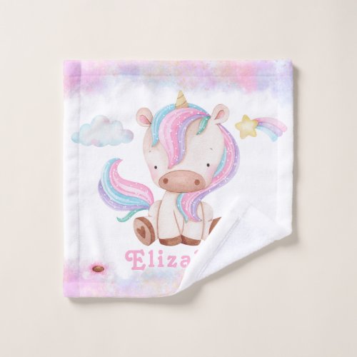 Cute Baby Unicorn Kids Wash Cloth