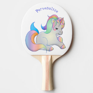 Cute Baby Unicorn Pastel Fantasy Personalized Ping Pong Paddle