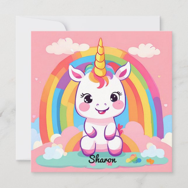 Cute Baby Unicorn Rainbow (Front)