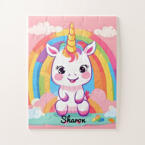 Cute Baby Unicorn Rainbow Jigsaw Puzzle