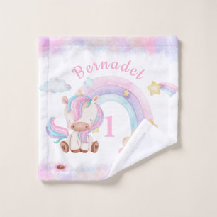 Cute Baby Unicorn Rainbow Kids Wash Cloth