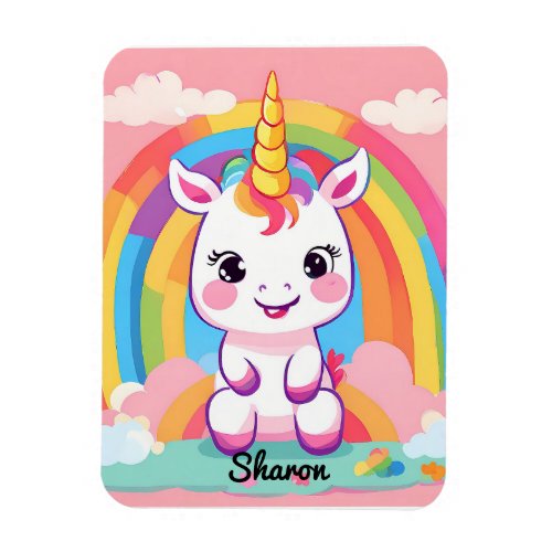 Cute Baby Unicorn Rainbow Magnet