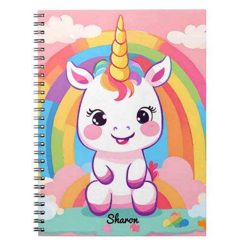 Cute Baby Unicorn Rainbow Notebook