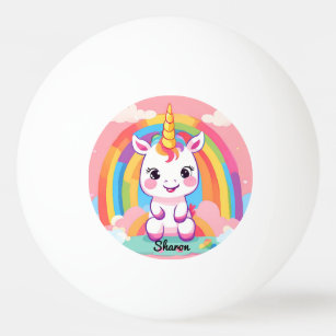 Cute Baby Unicorn Rainbow Ping Pong Ball