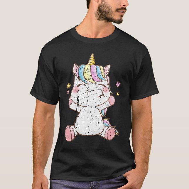 Cute Baby Unicorn Unicorns Magical Creature Fans T-Shirt (Front)