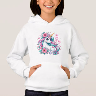 Cute Baby Unicorn With Flowers for Women & Girls Hoodie