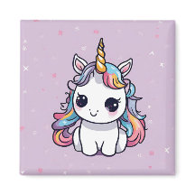 Cute Baby Unicorn with Purple Background
