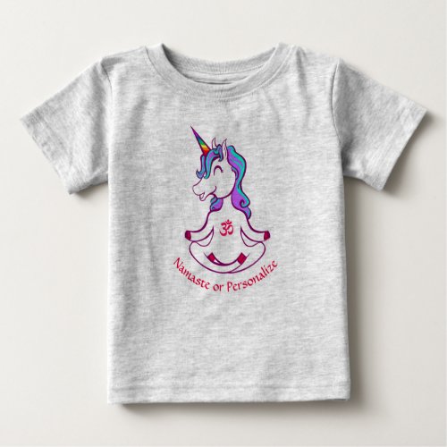 Cute Baby Unicorn Zen Yoga Meditation Namaste Baby T_Shirt