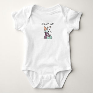 Cute Baby Unisex Blue Elegant Funny Dog Add Name Bodysuit