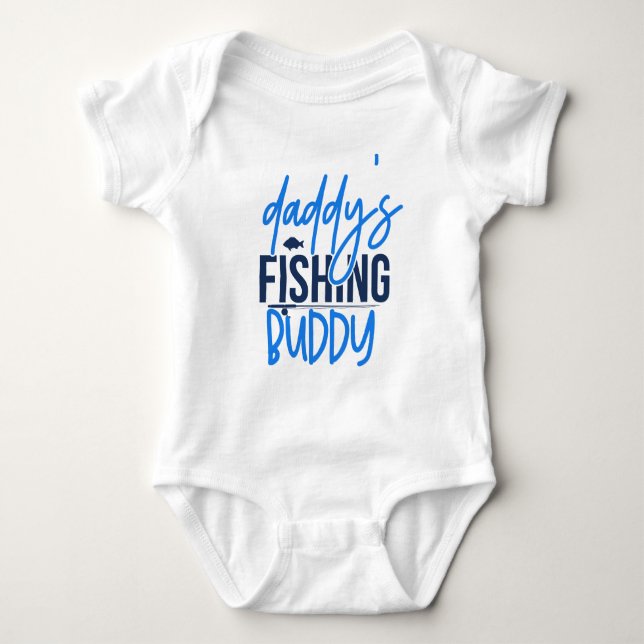 Cute baby unisex Daddy's Fishing buddy Baby Bodysuit (Front)