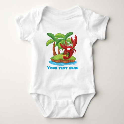 Cute baby unisex lobster add text baby bodysuit