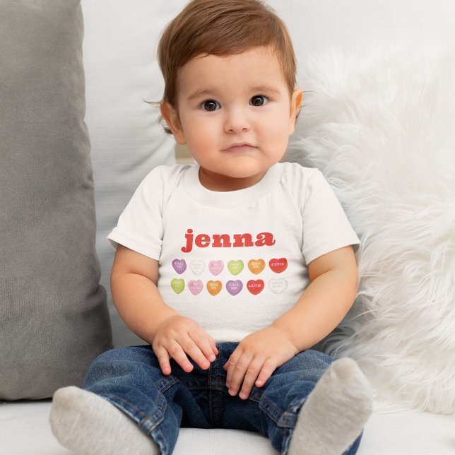 Cute Baby Valentine's Day Personalized  Bodysuit (Cute adorable Valentine's Day Baby Bodysuit.)