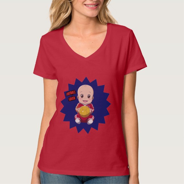 Cute baby wearing football player outfit T-Shirt (Front)