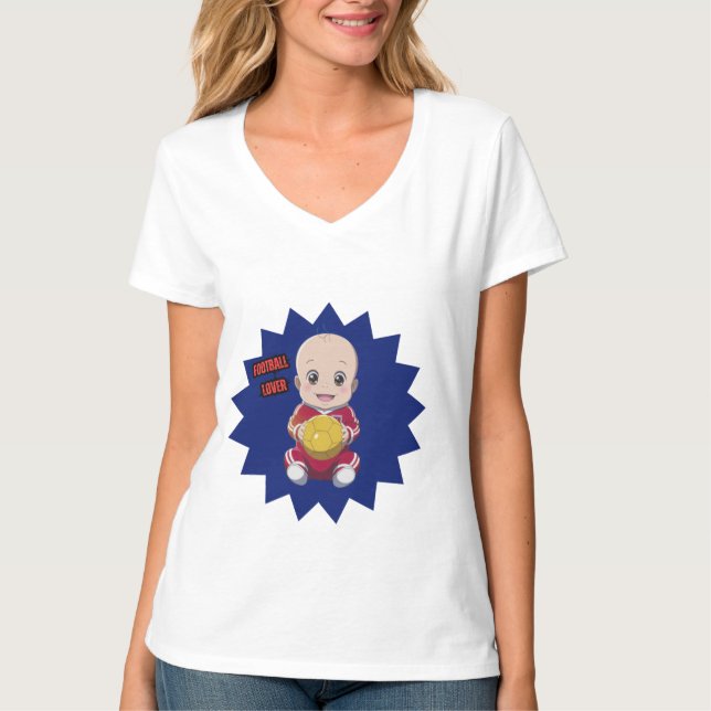 Cute baby wearing football player outfit T-Shirt (Front)