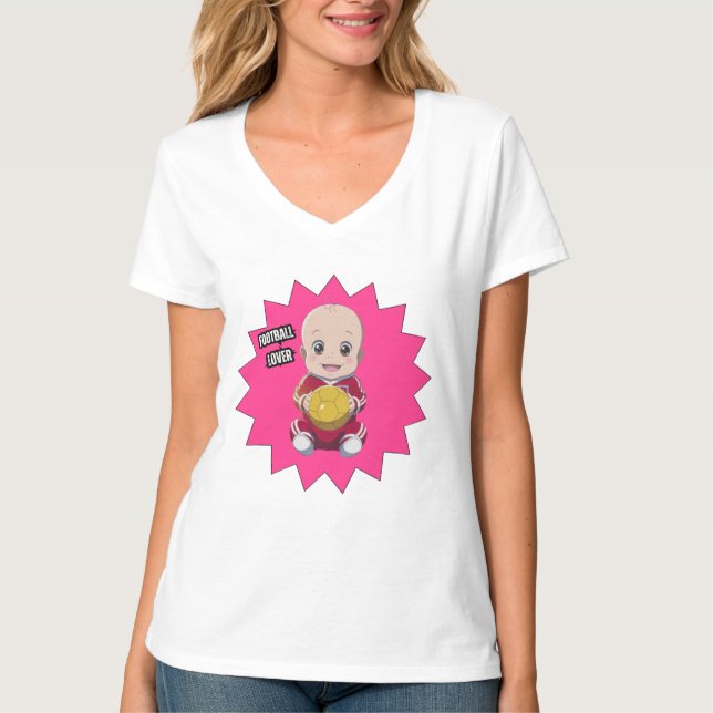 Cute baby wearing football player outfit T-Shirt (Front)