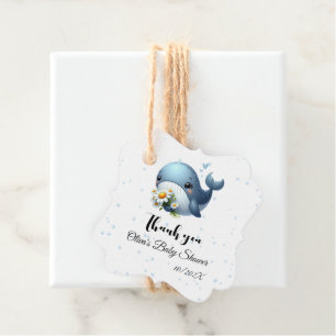 Cute Baby Whale Baby Shower Favor Tags