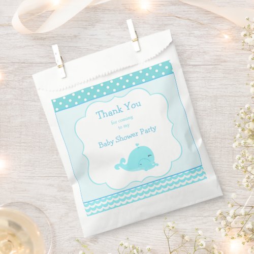 Cute Baby Whale Blue Boy Baby Shower Party Favor Bag