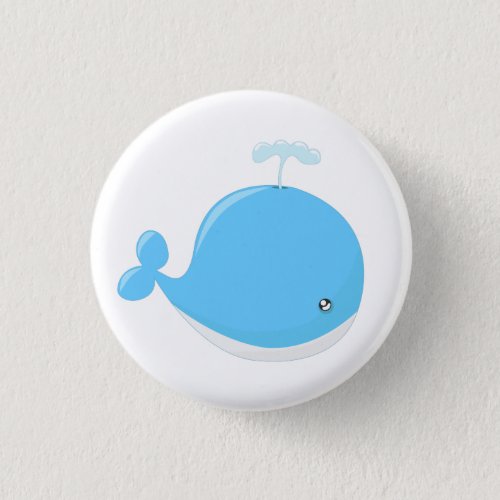 Cute baby whale kawaii cartoon kids button