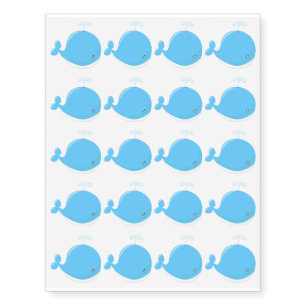 Cute baby whale kawaii cartoon kids temporary tattoos