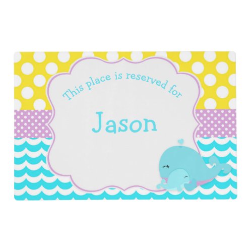 Cute Baby Whale with Mum Placemat