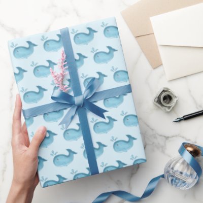 Cute Baby Whale Wrapping Paper