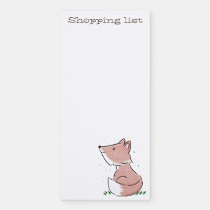 Cute baby whimsical fox illustration magnetic notepad