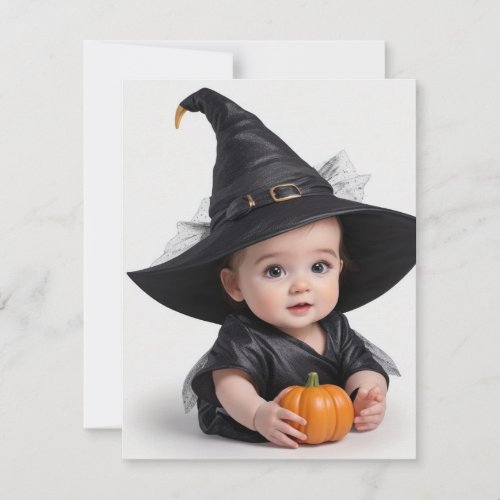 Cute Baby Witch Holiday Card