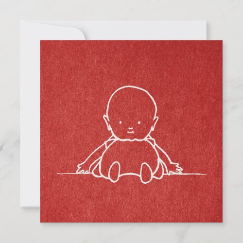 Cute Baby with Red Paper Background Card