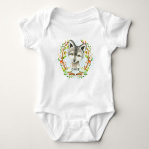 Cute Baby Wolf Baby Bodysuit